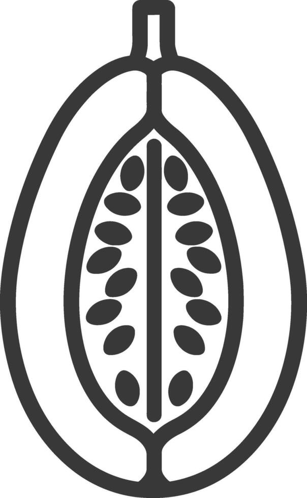 A black and white illustration of a guava fruit vector