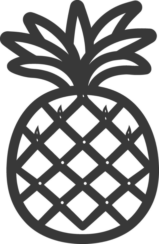 A black and white pineapple silhouette on a white background vector