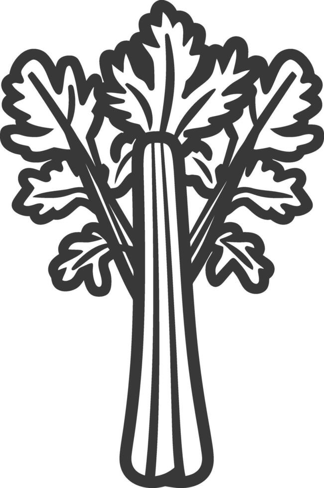 A black and white drawing of a tree with leaves vector