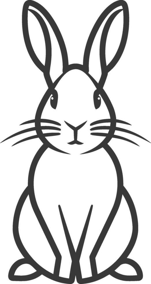 A black and white drawing of a rabbit vector