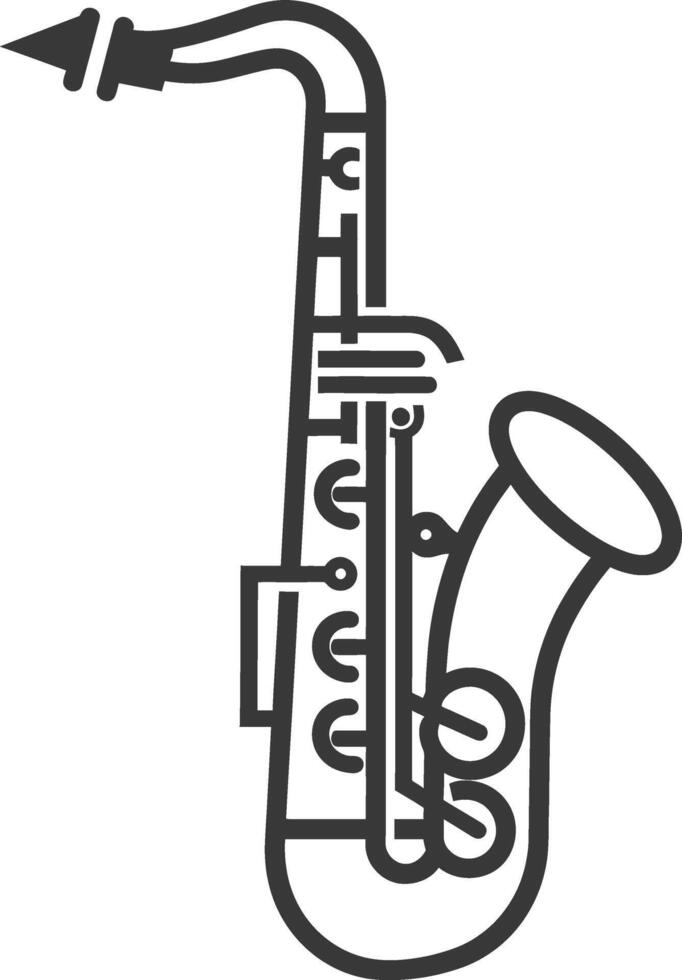 Saxophone line art illustration vector