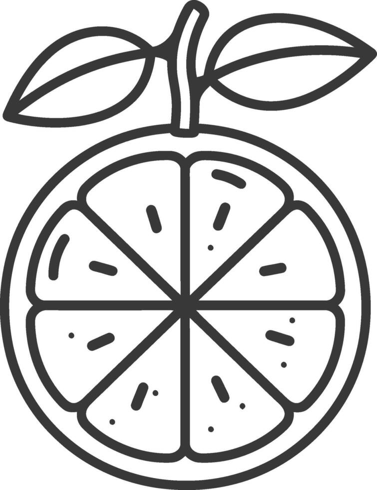 Orange fruit line art illustration vector