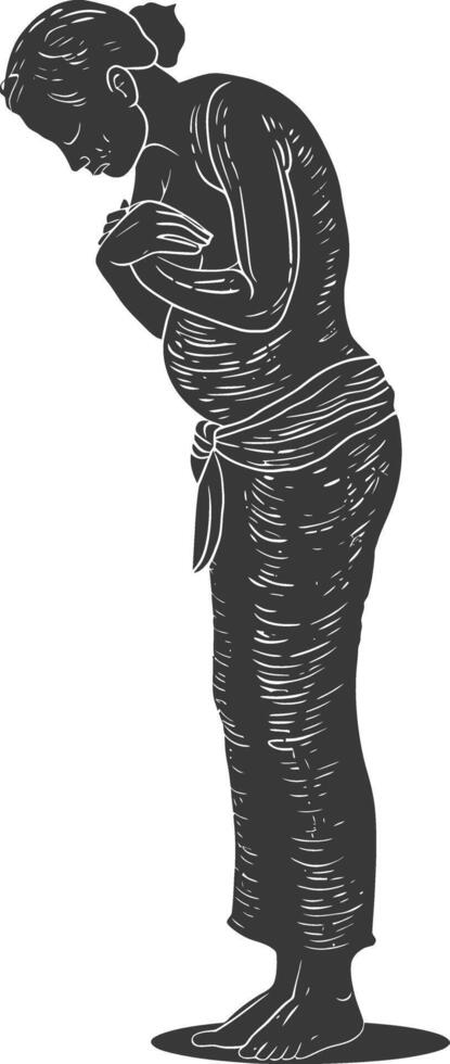 A silhouette of a pregnant woman vector
