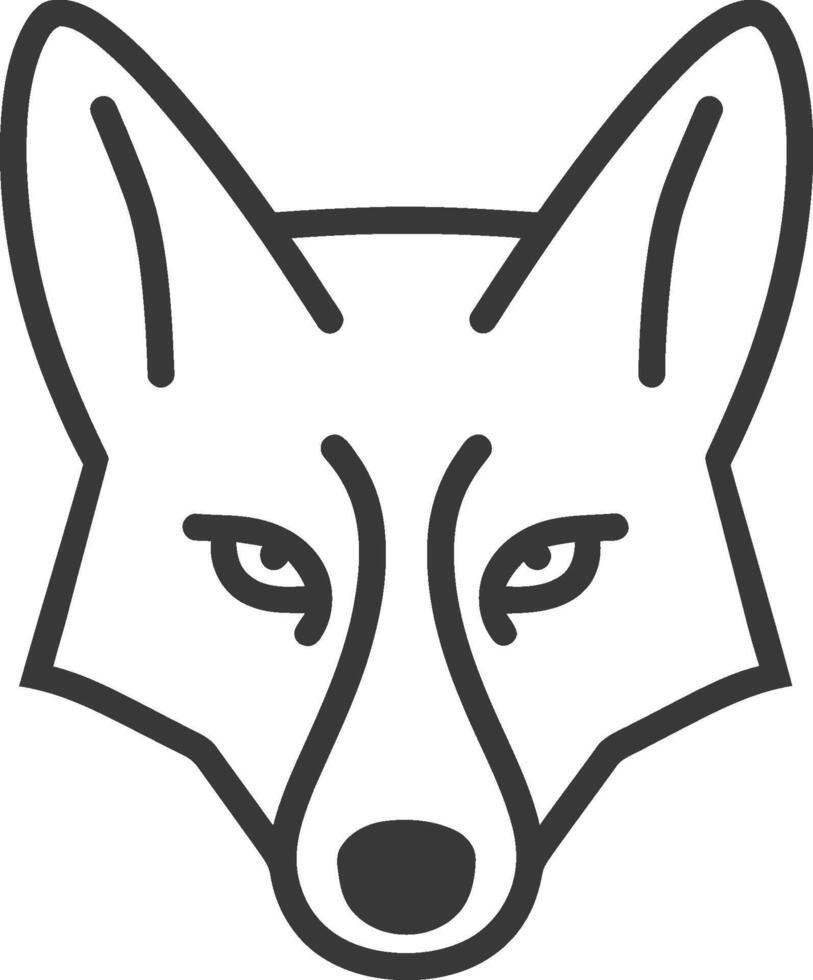 Line Drawing of a Foxs Head Facing Forward vector