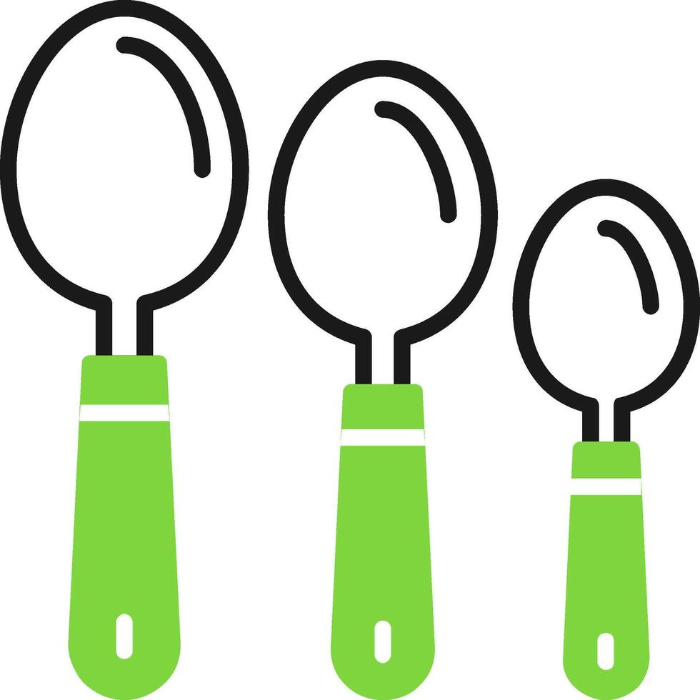 Kitchen Utensils Green Mix Style Icon vector