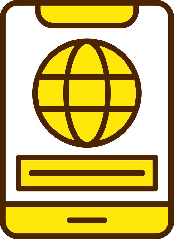 Media Filled Yellow Style Icon vector