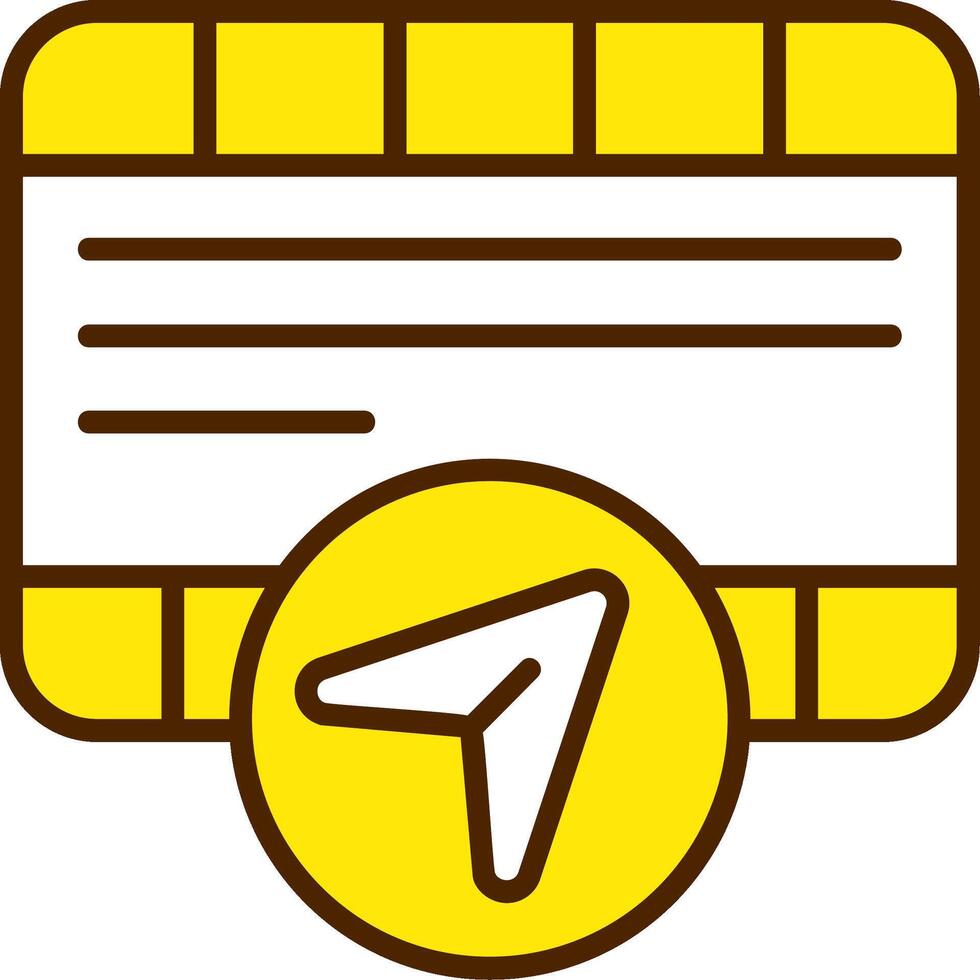 Media Filled Yellow Style Icon vector
