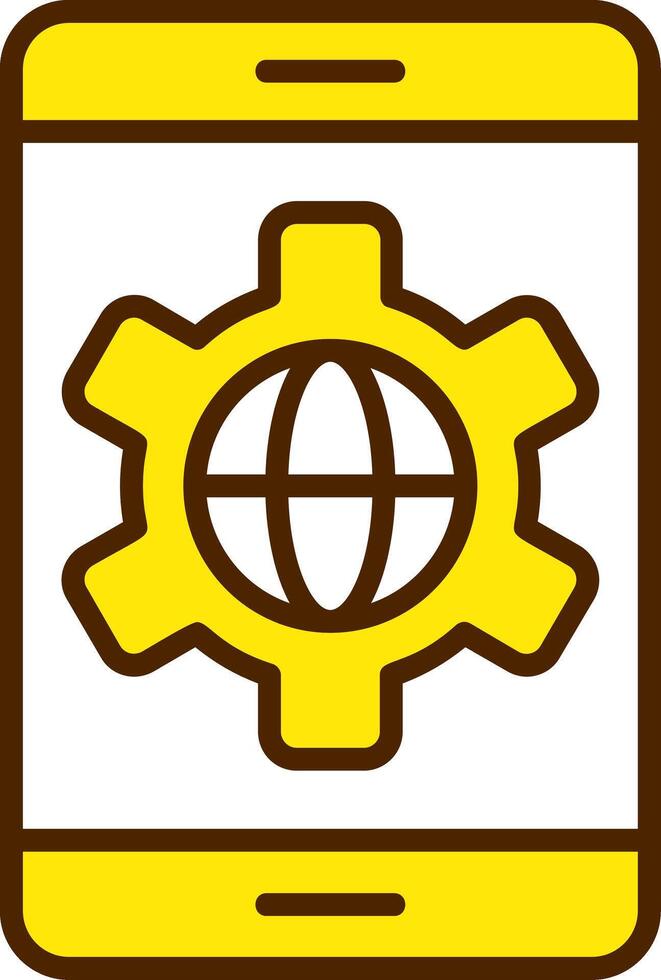 Media Filled Yellow Style Icon vector