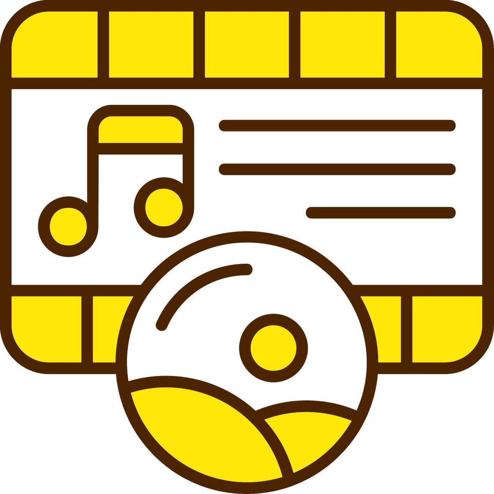 Media Filled Yellow Style Icon vector