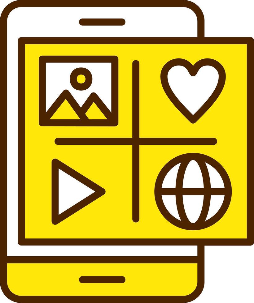 Media Filled Yellow Style Icon vector