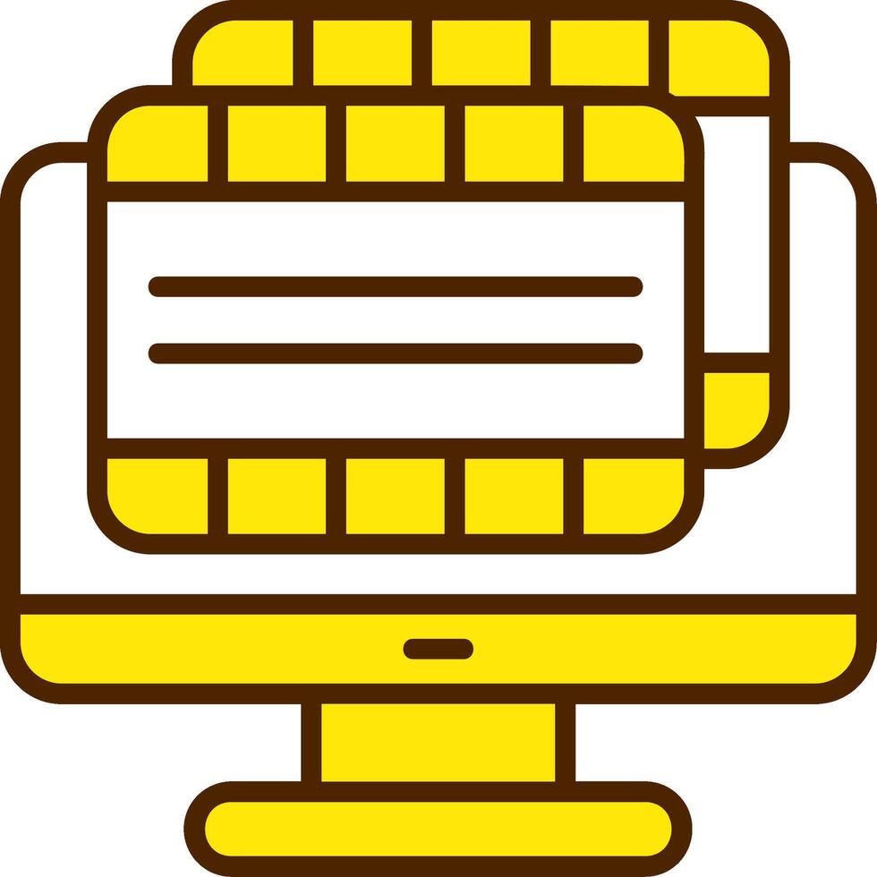 Media Filled Yellow Style Icon vector
