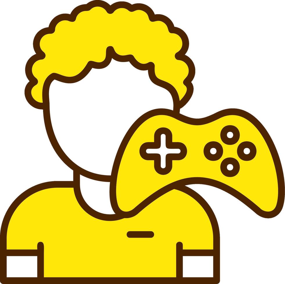 Media Filled Yellow Style Icon vector