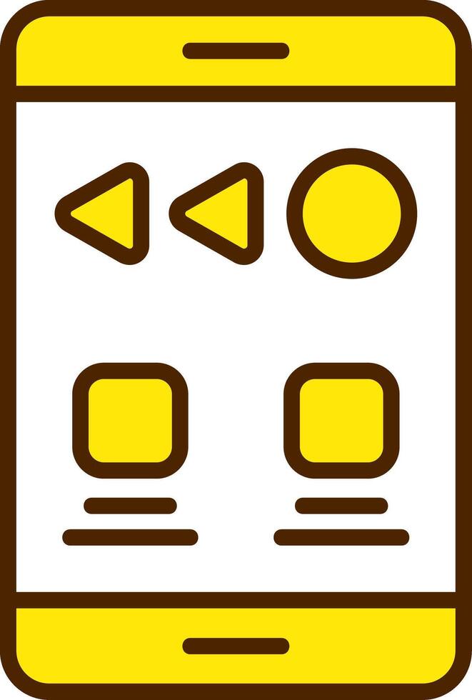 Media Filled Yellow Style Icon vector