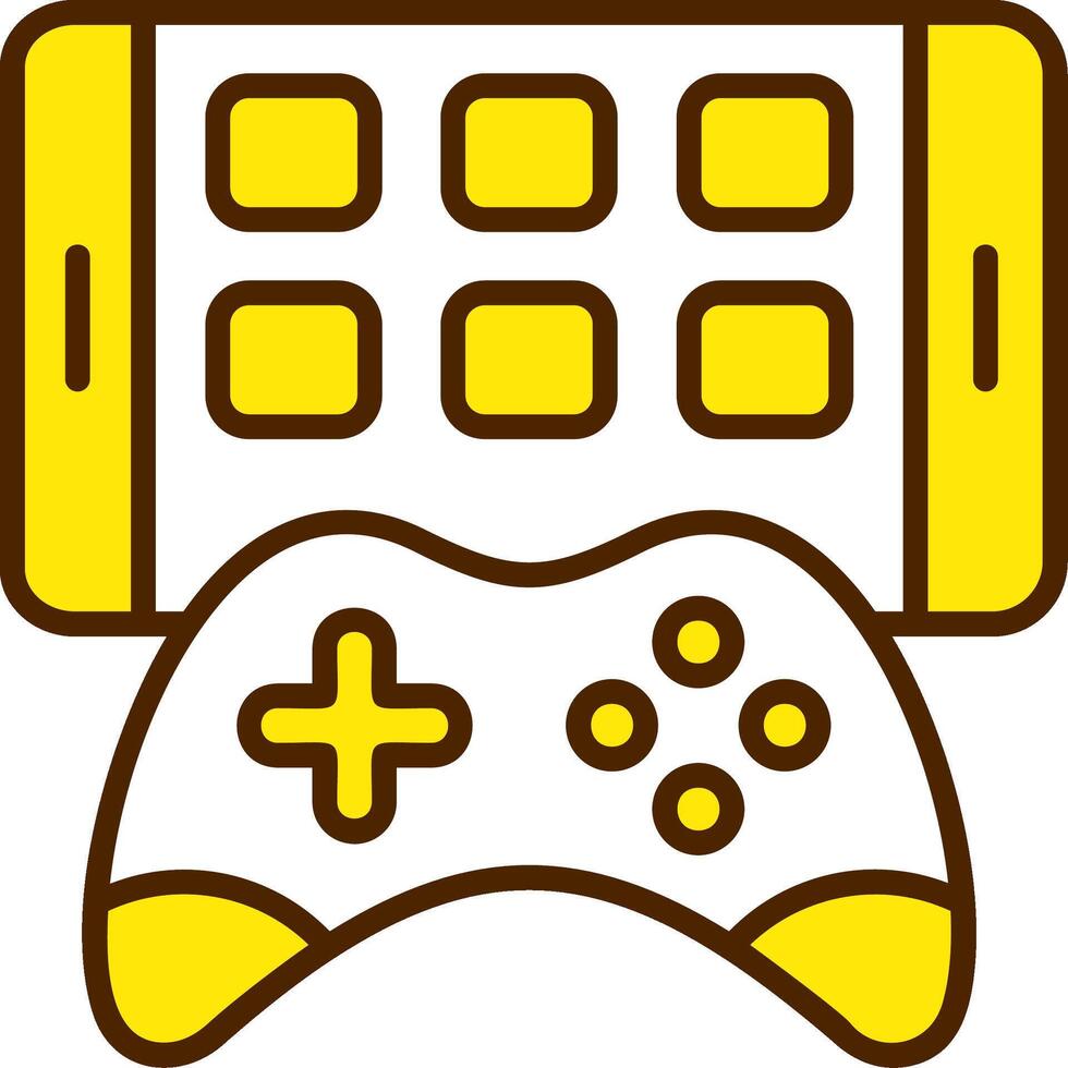 Media Filled Yellow Style Icon vector