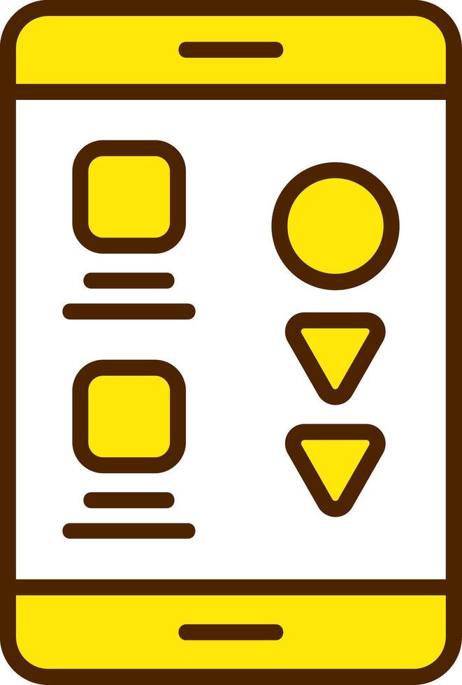Media Filled Yellow Style Icon vector