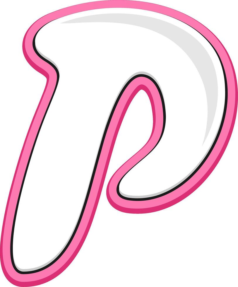 P Alphabet Font Style Element vector