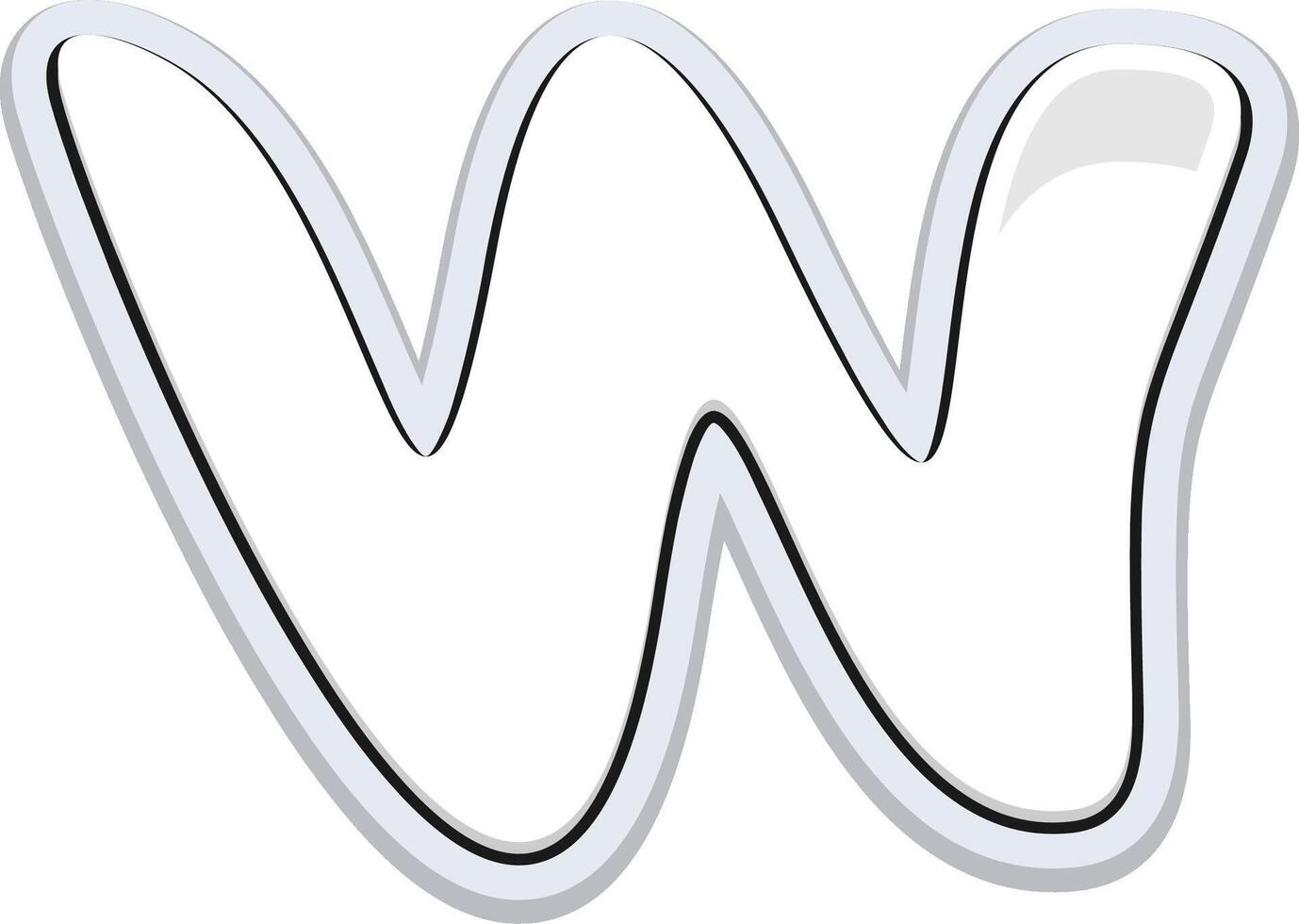 W Alphabet Font Style Element vector