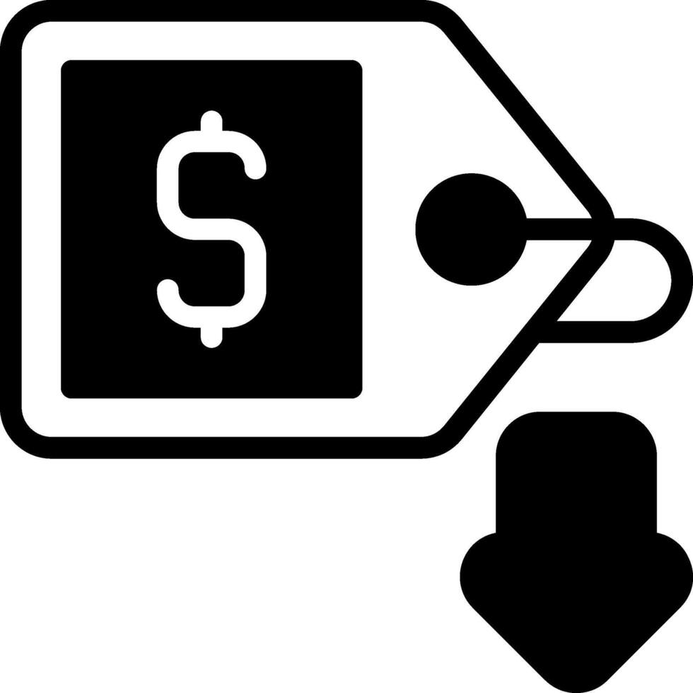 Price Slash Glyph Style Icon vector
