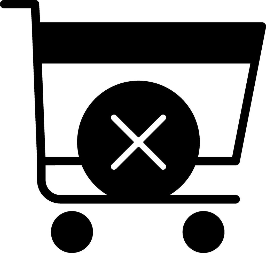 Shopping Cart Abandonment Glyph Style Icon vector