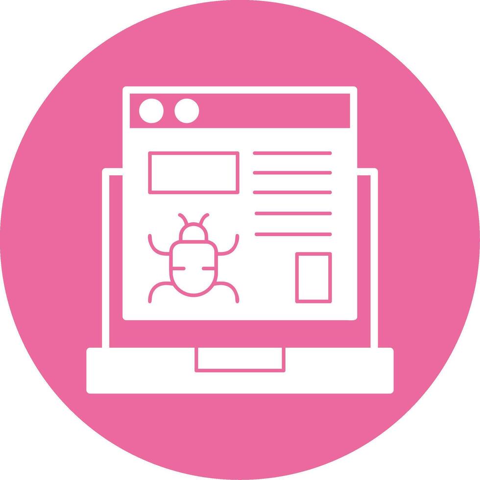 Website Bug Glyph Style Icon vector