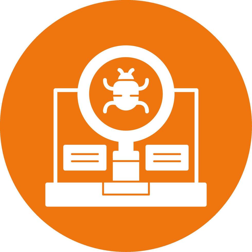 Search Bug Glyph Style Icon vector