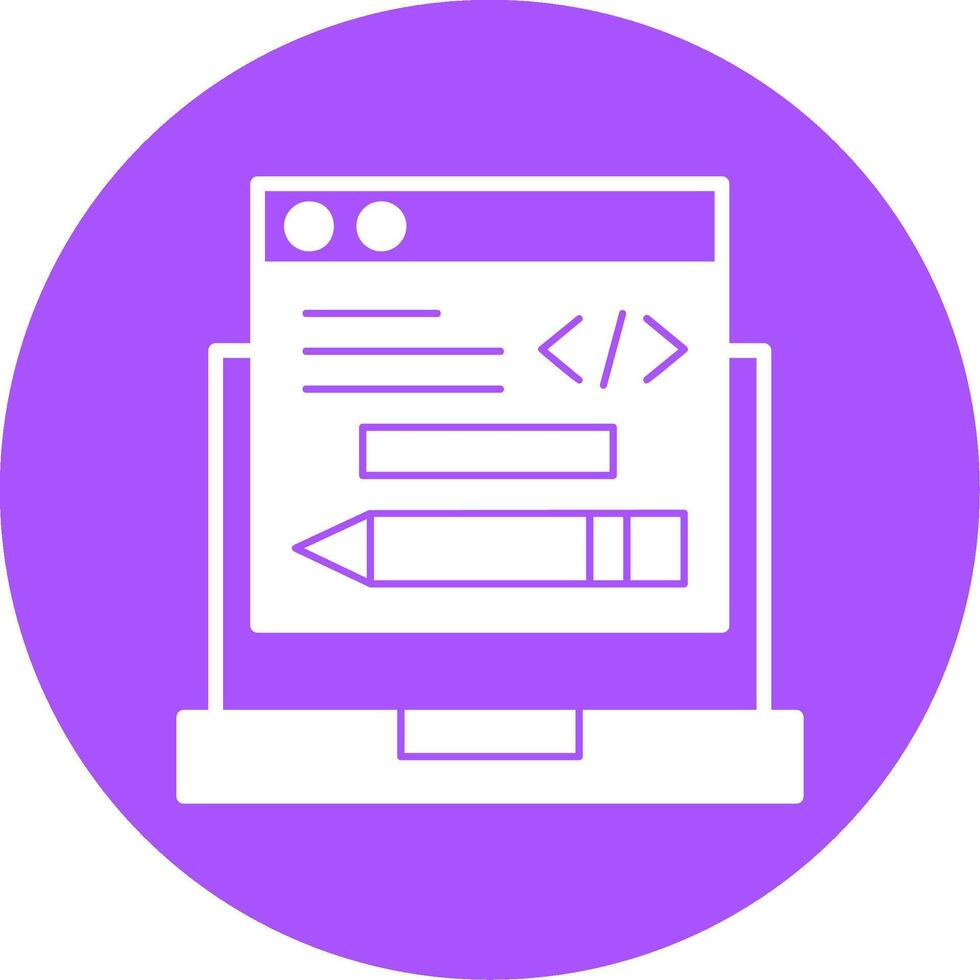 Edit Code Glyph Style Icon vector