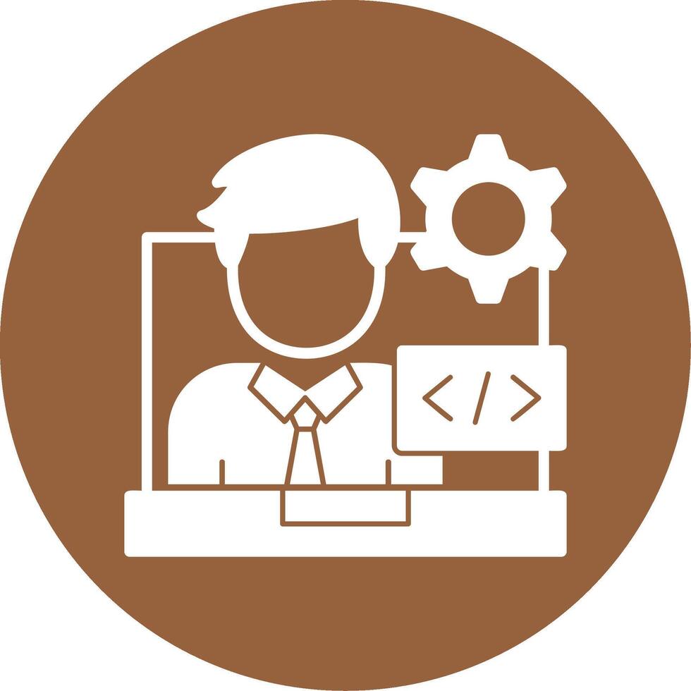 Programmer Glyph Style Icon vector