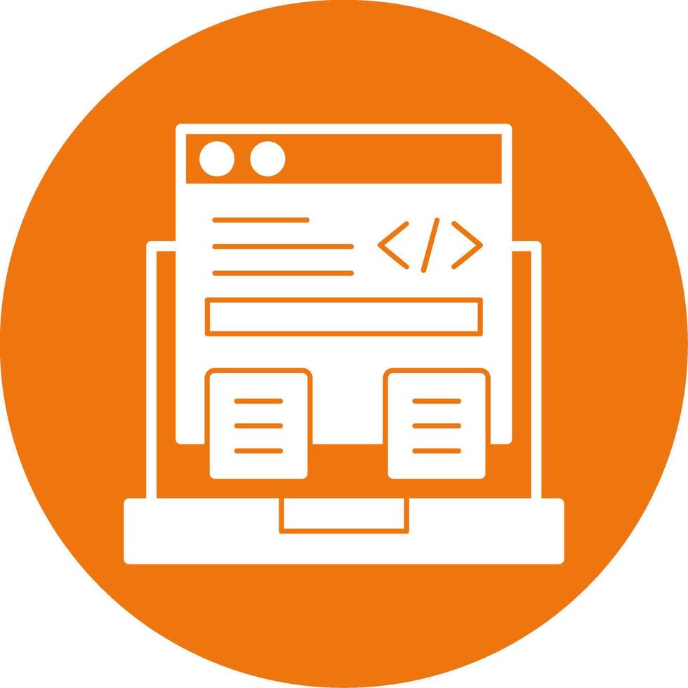 Code Framework Glyph Style Icon vector