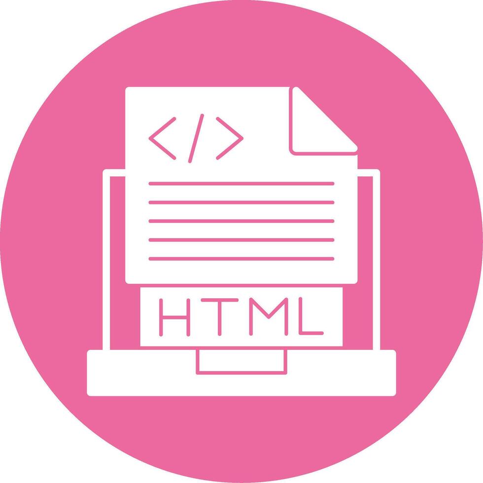 Html File Glyph Style Icon vector