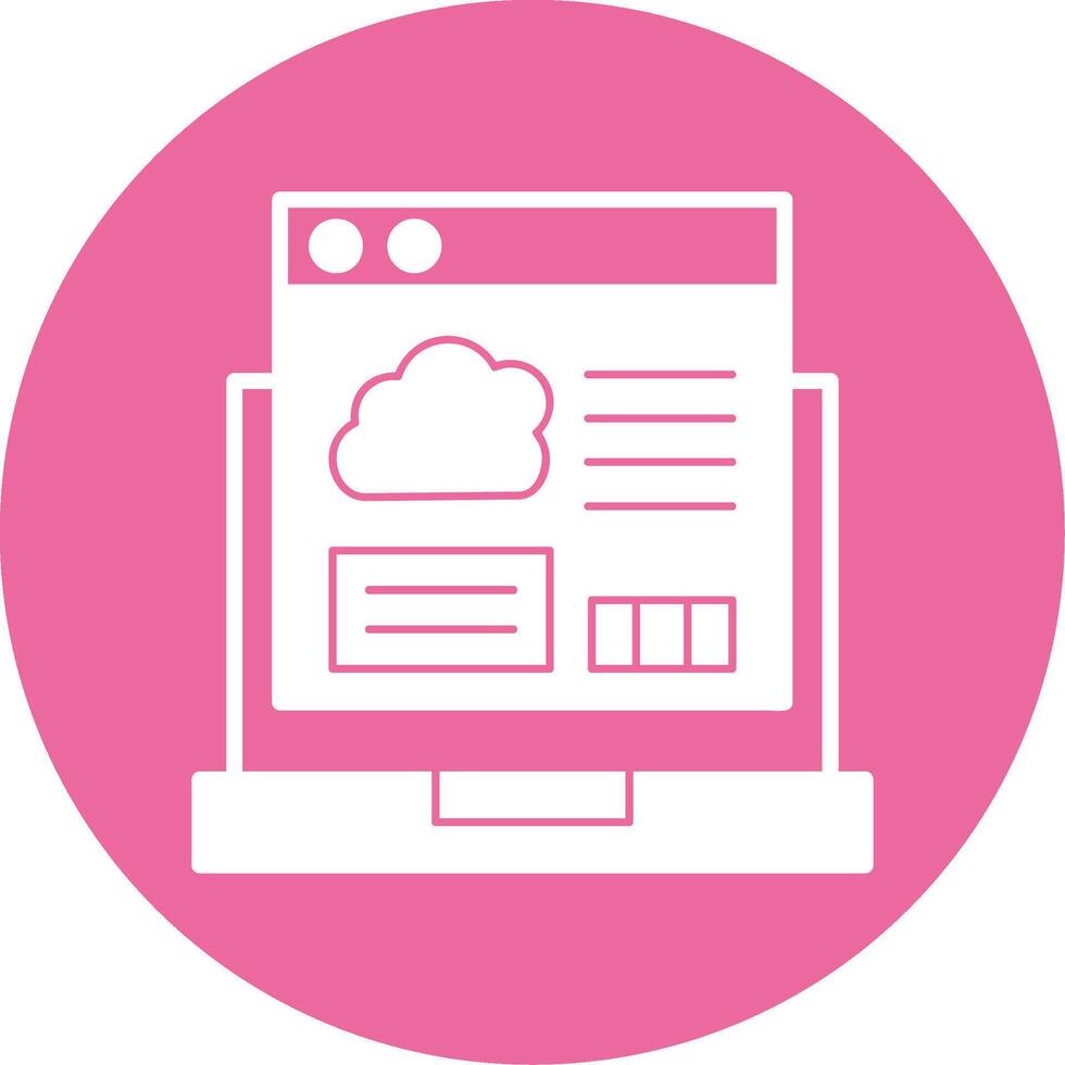 Cloud Coding Glyph Style Icon vector