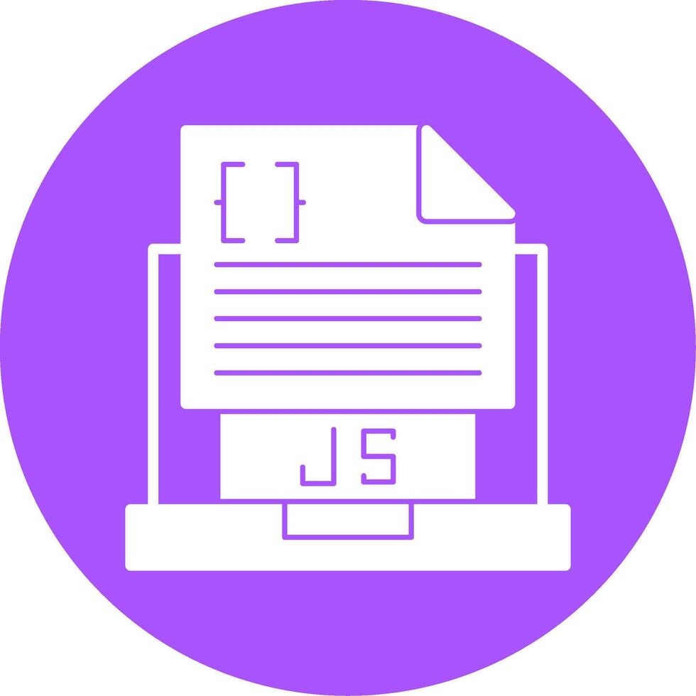 Javascript File Glyph Style Icon vector