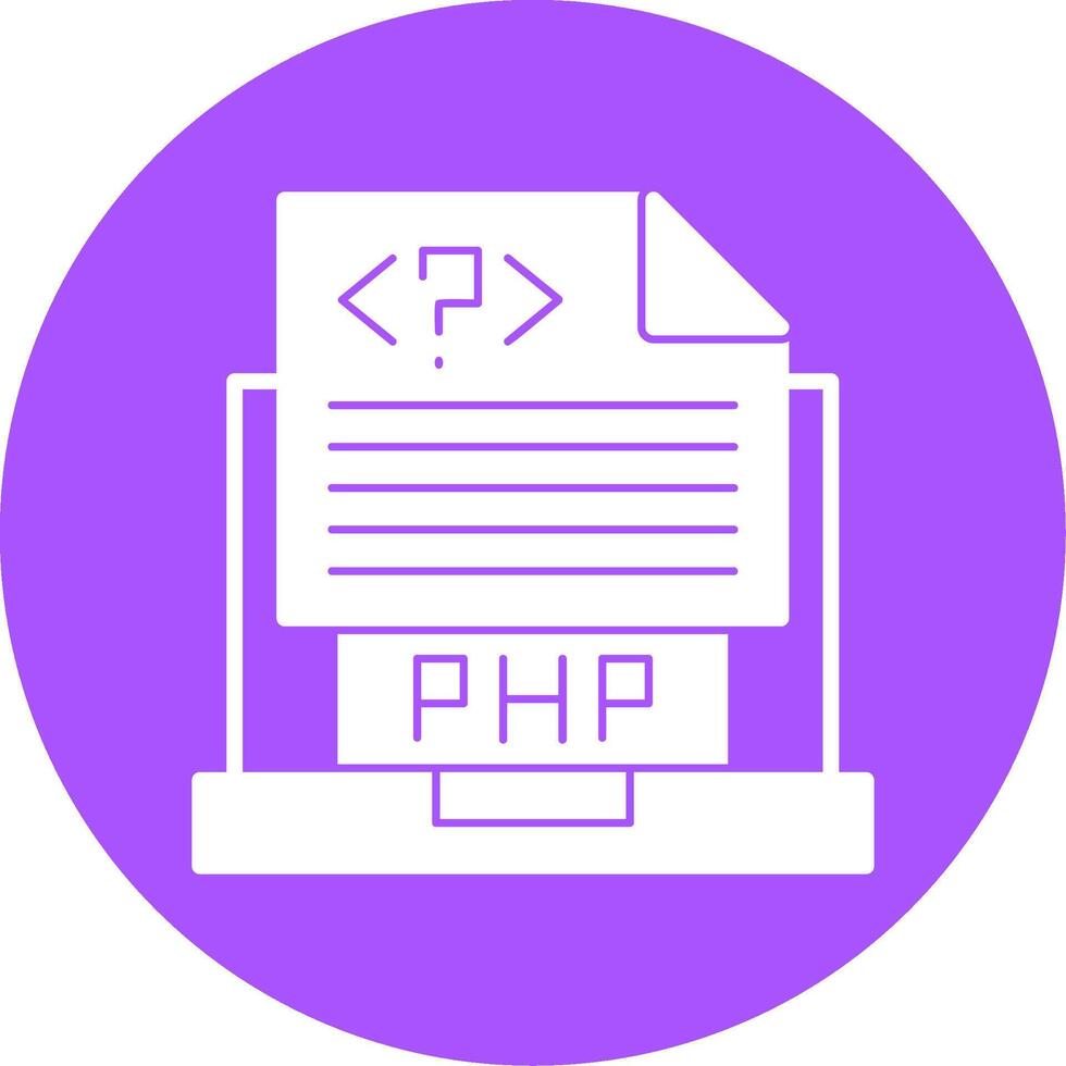 Php File Glyph Style Icon vector