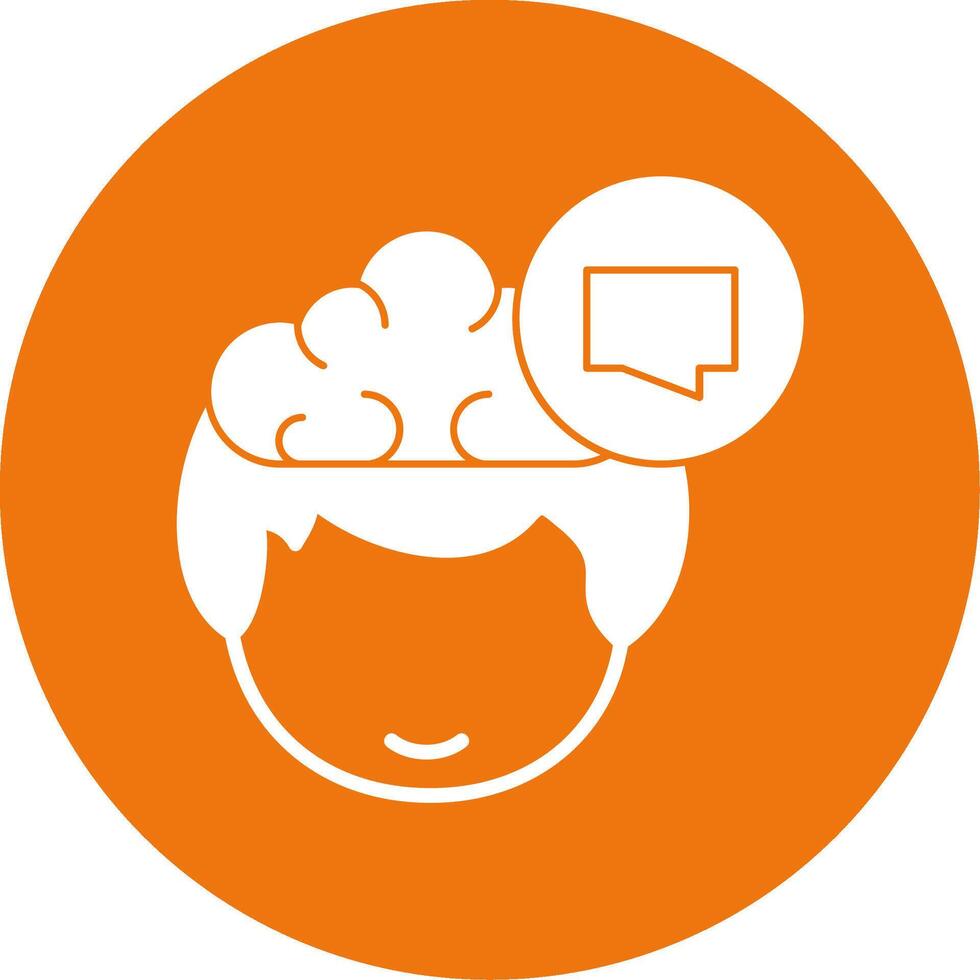 Inner Dialogue Glyph Style Icon vector
