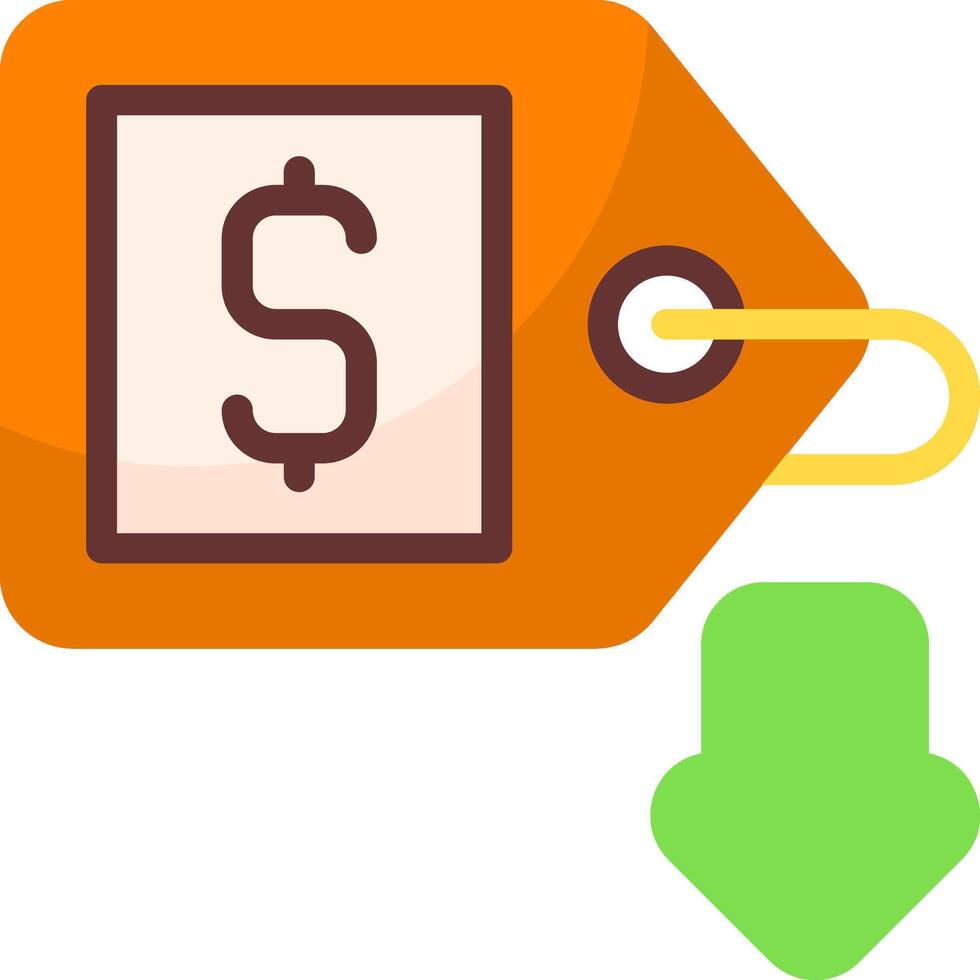 Price Slash Flat Style Icon vector