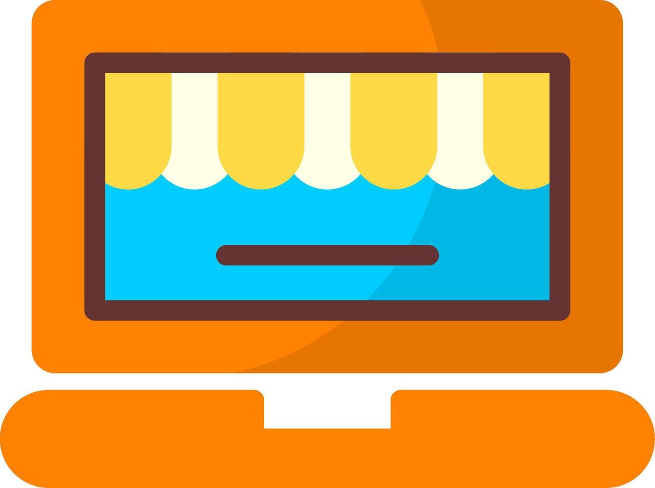 Online Store Front Flat Style Icon vector