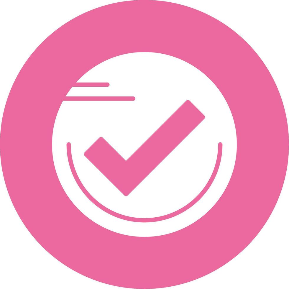 Checkmark circle Glyph Style Icon vector