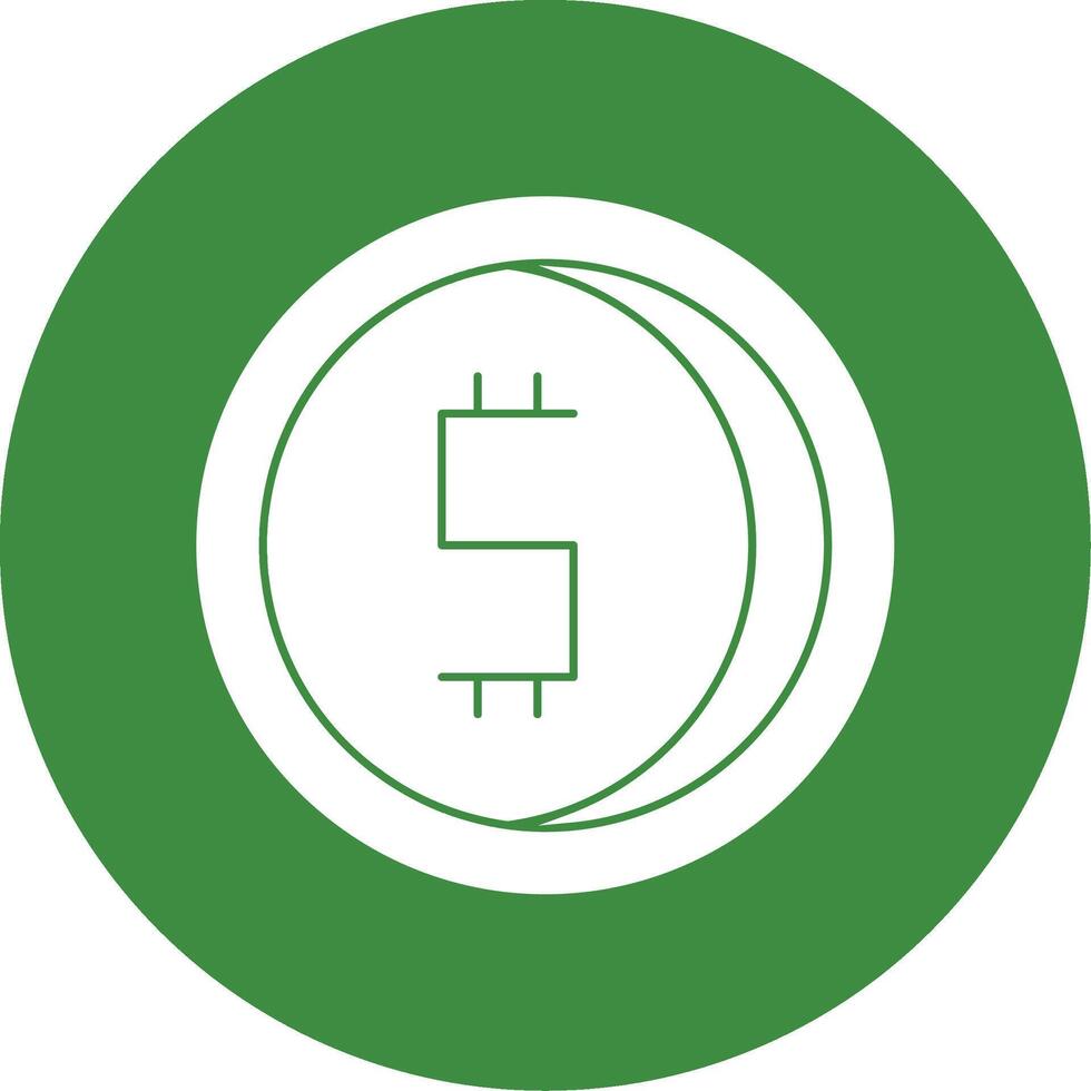 Dollar sign Glyph Style Icon vector