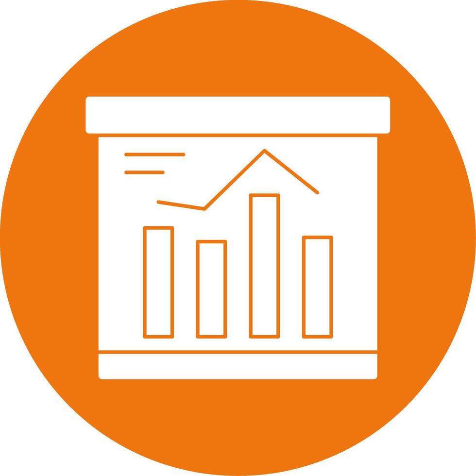 Bar chart Glyph Style Icon vector