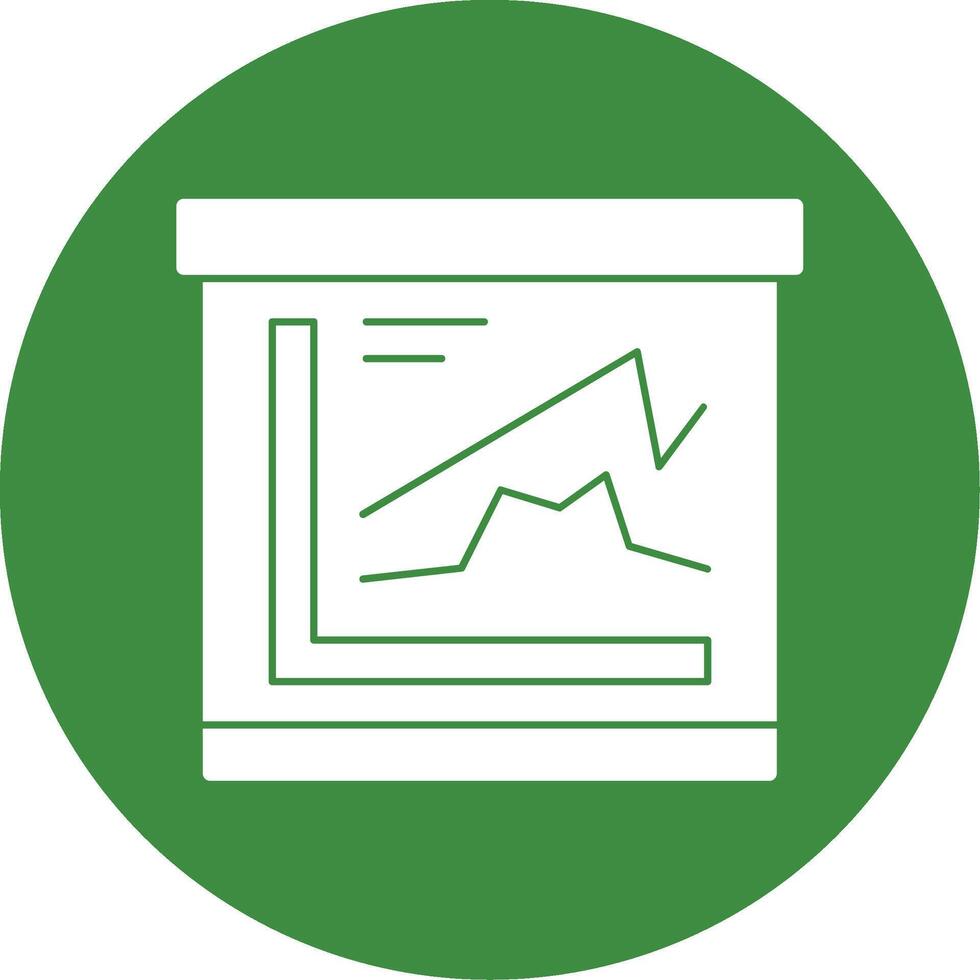Line chart Glyph Style Icon vector