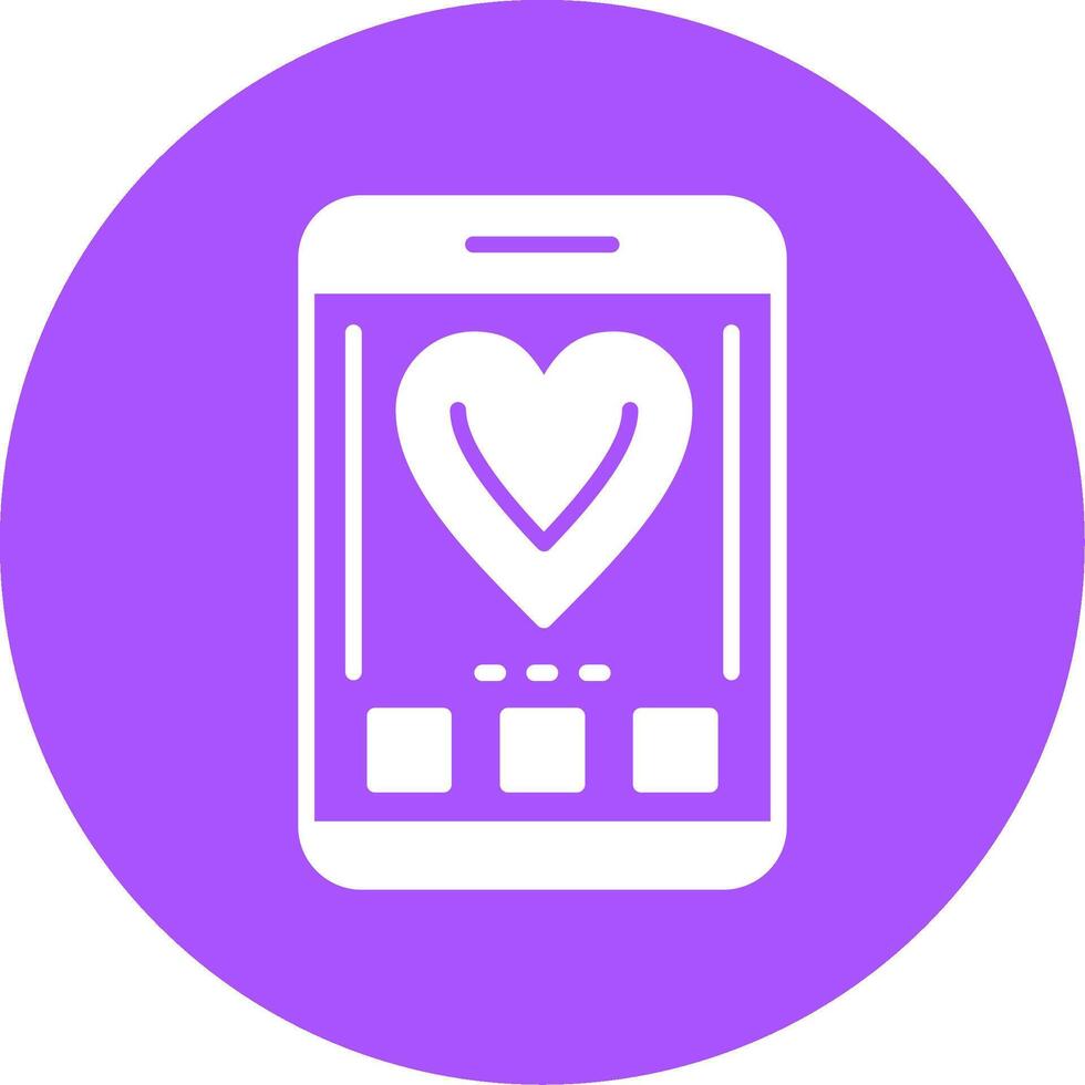 Heart Glyph Style Icon vector