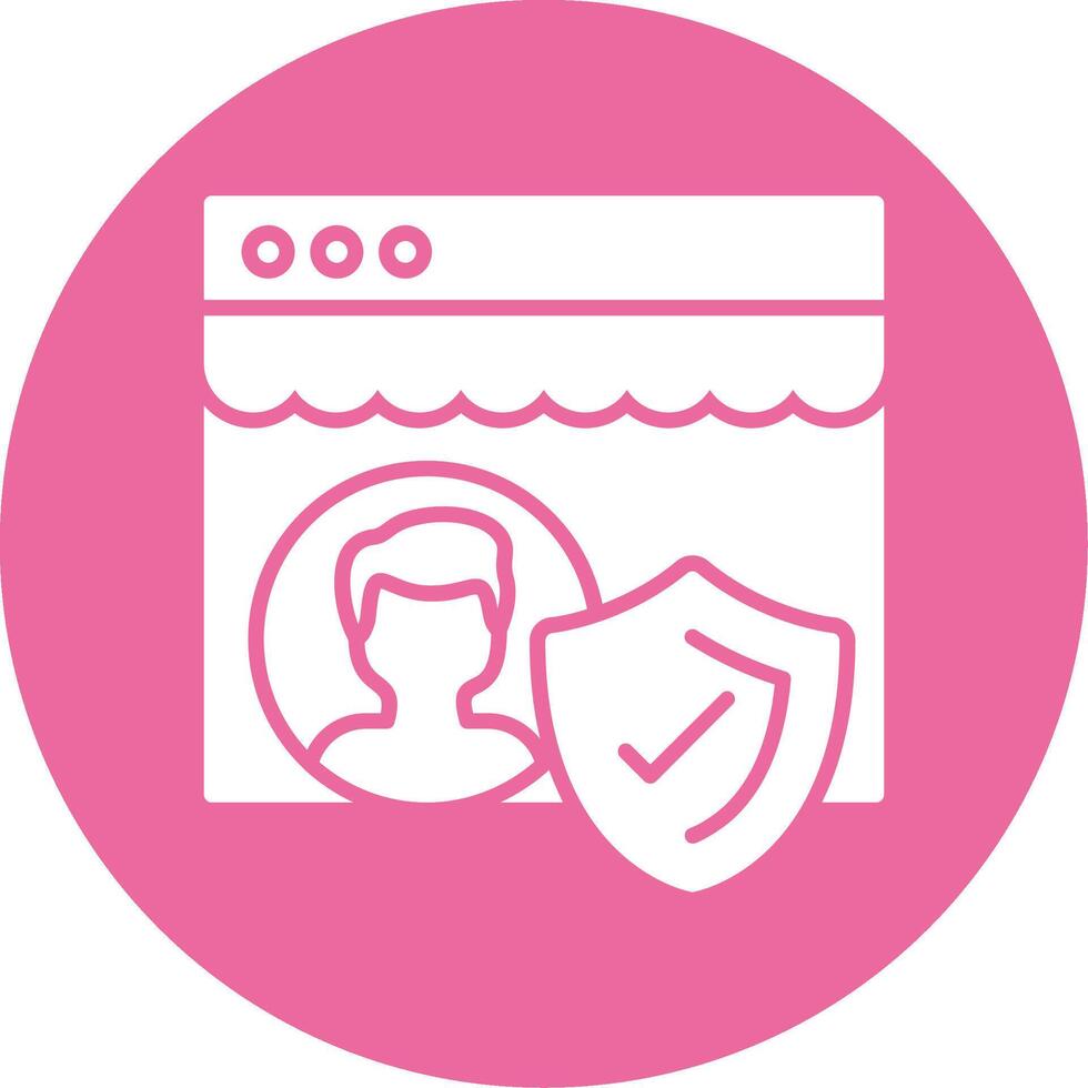 Secure Login Glyph Style Icon vector