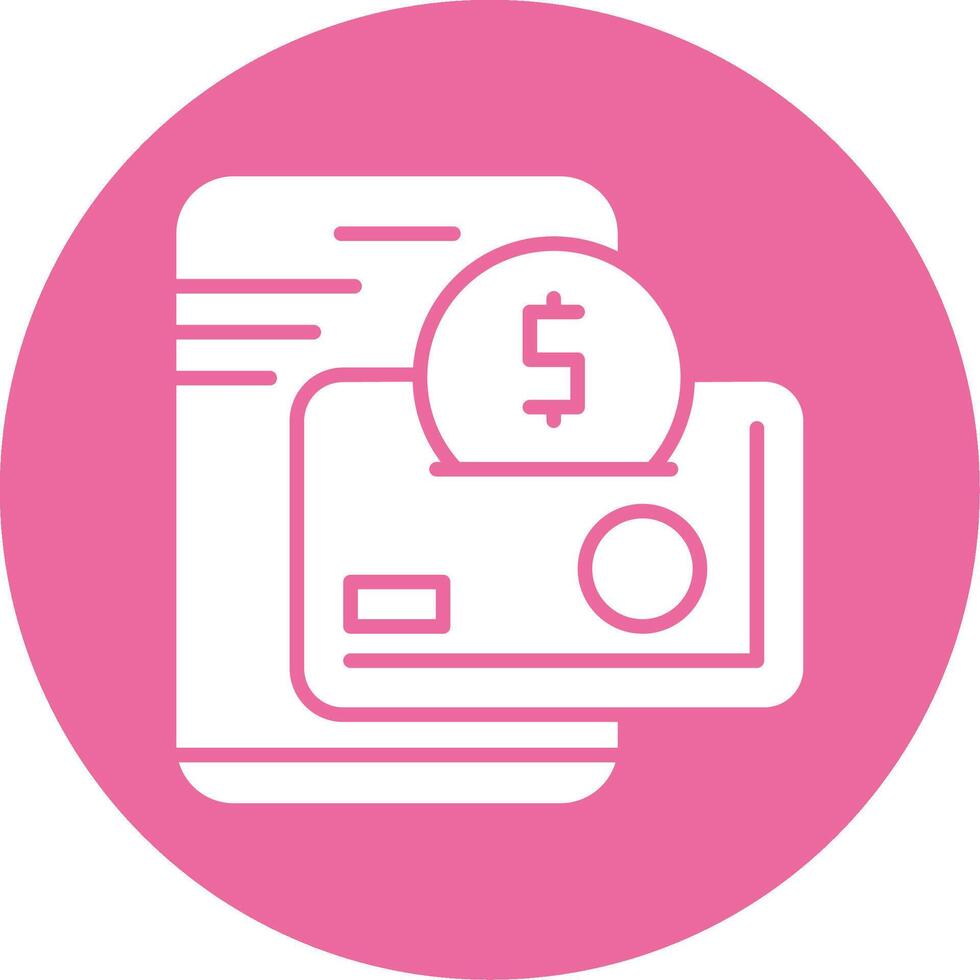 Digital Wallet Glyph Style Icon vector