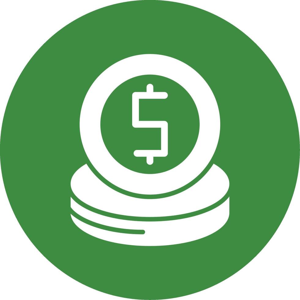 Coins Glyph Style Icon vector