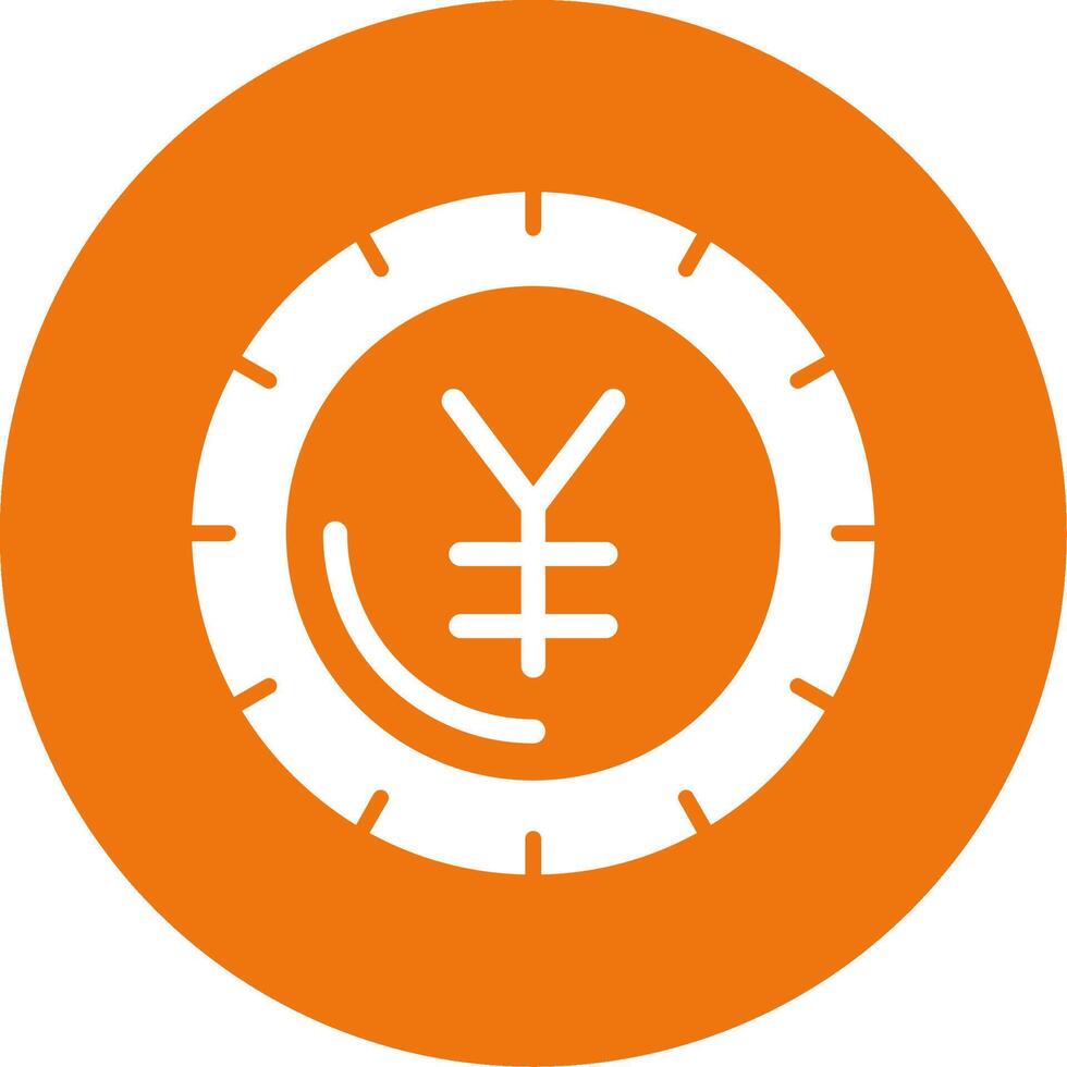 Yen sign Glyph Style Icon vector