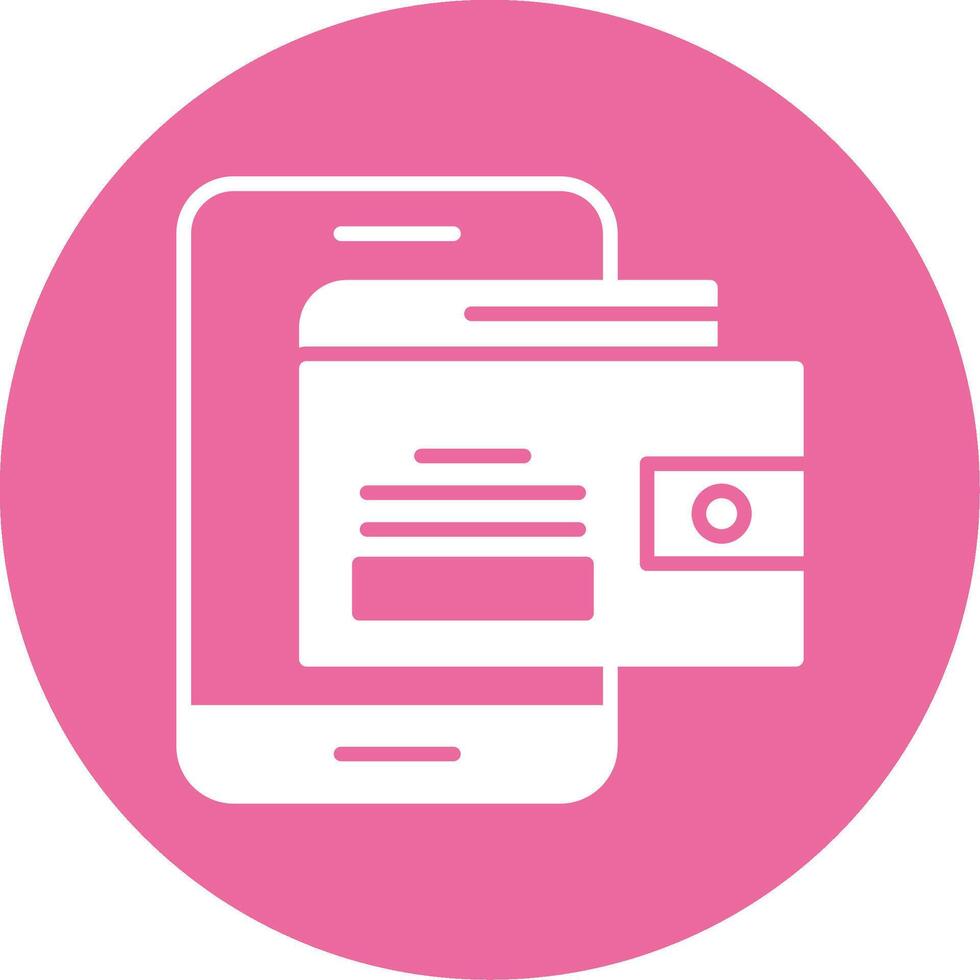 Mobile wallet Glyph Style Icon vector