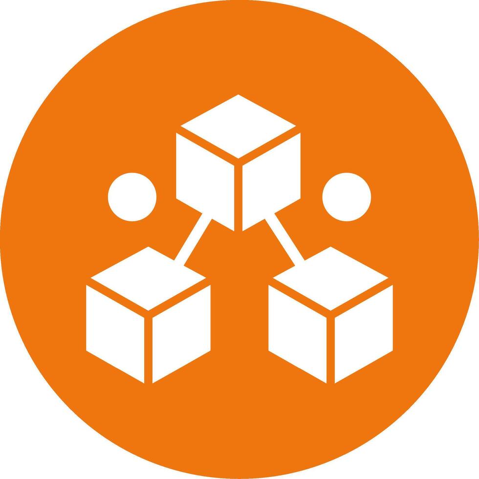 Blockchain Glyph Style Icon vector
