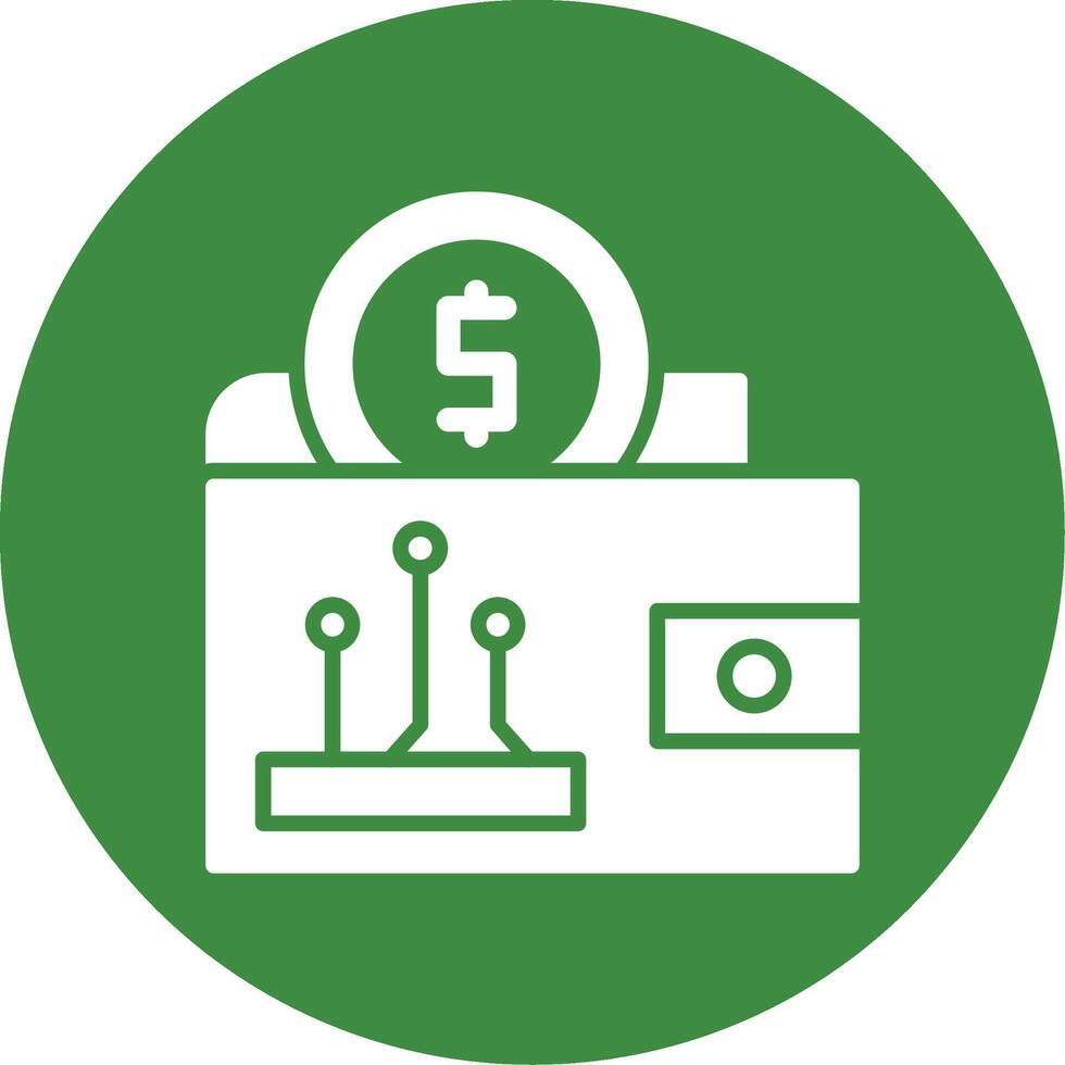 Digital wallet Glyph Style Icon vector