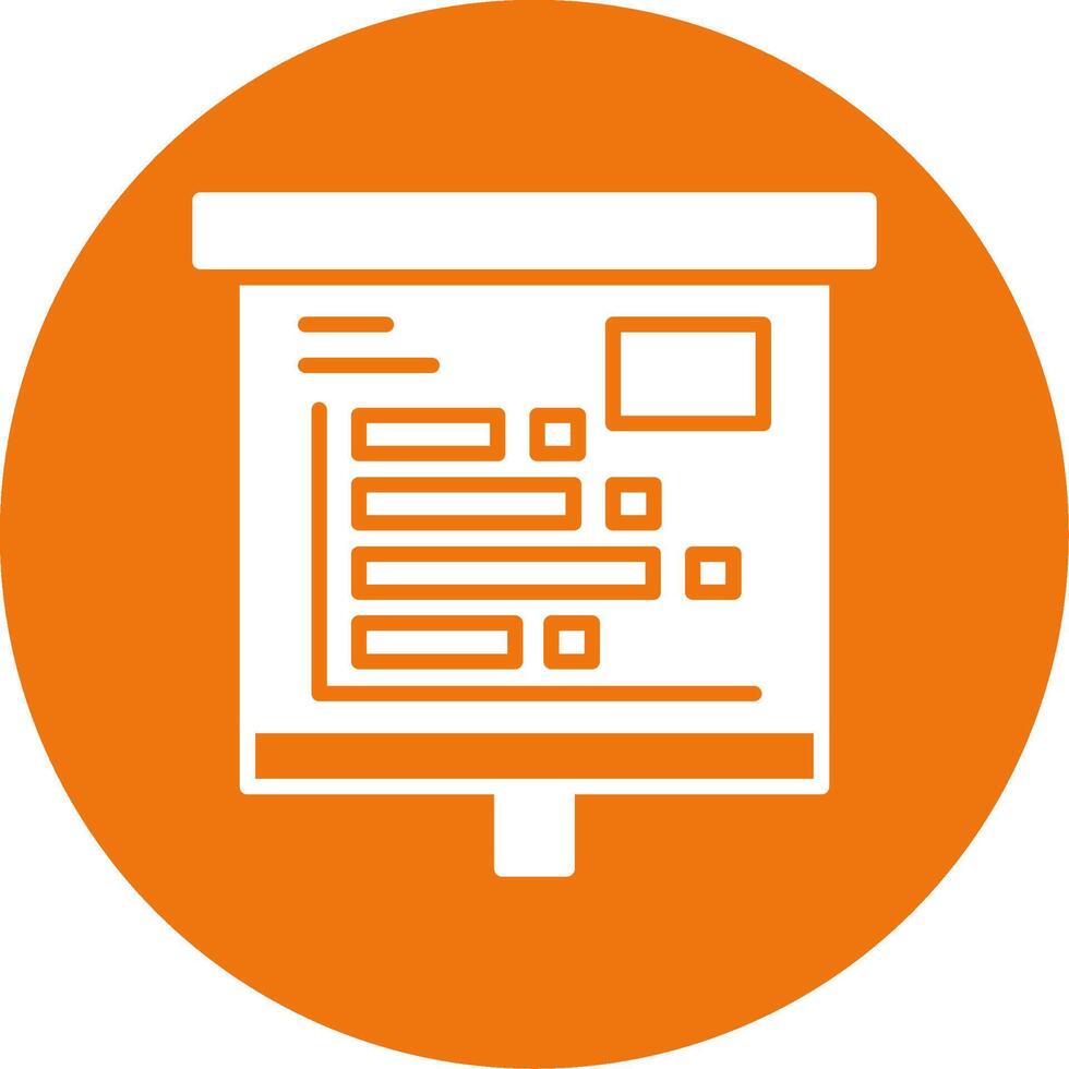 Horizontal Bars showing Glyph Style Icon vector