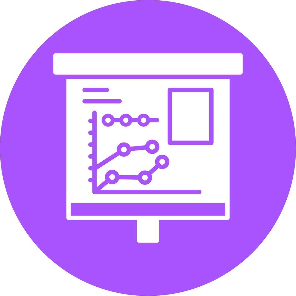 Multiple Trend Chart Glyph Style Icon vector