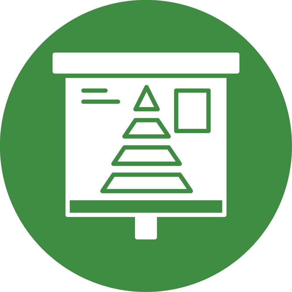Pyramid Chart Glyph Style Icon vector